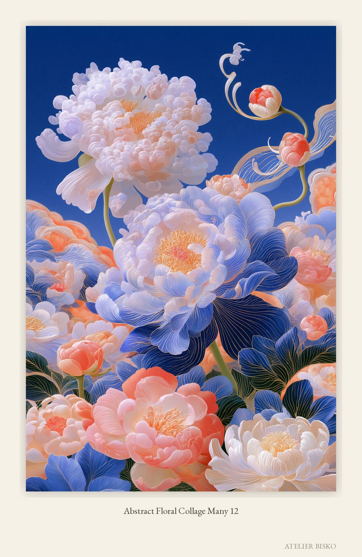 Abstract Floral Collage Many 12