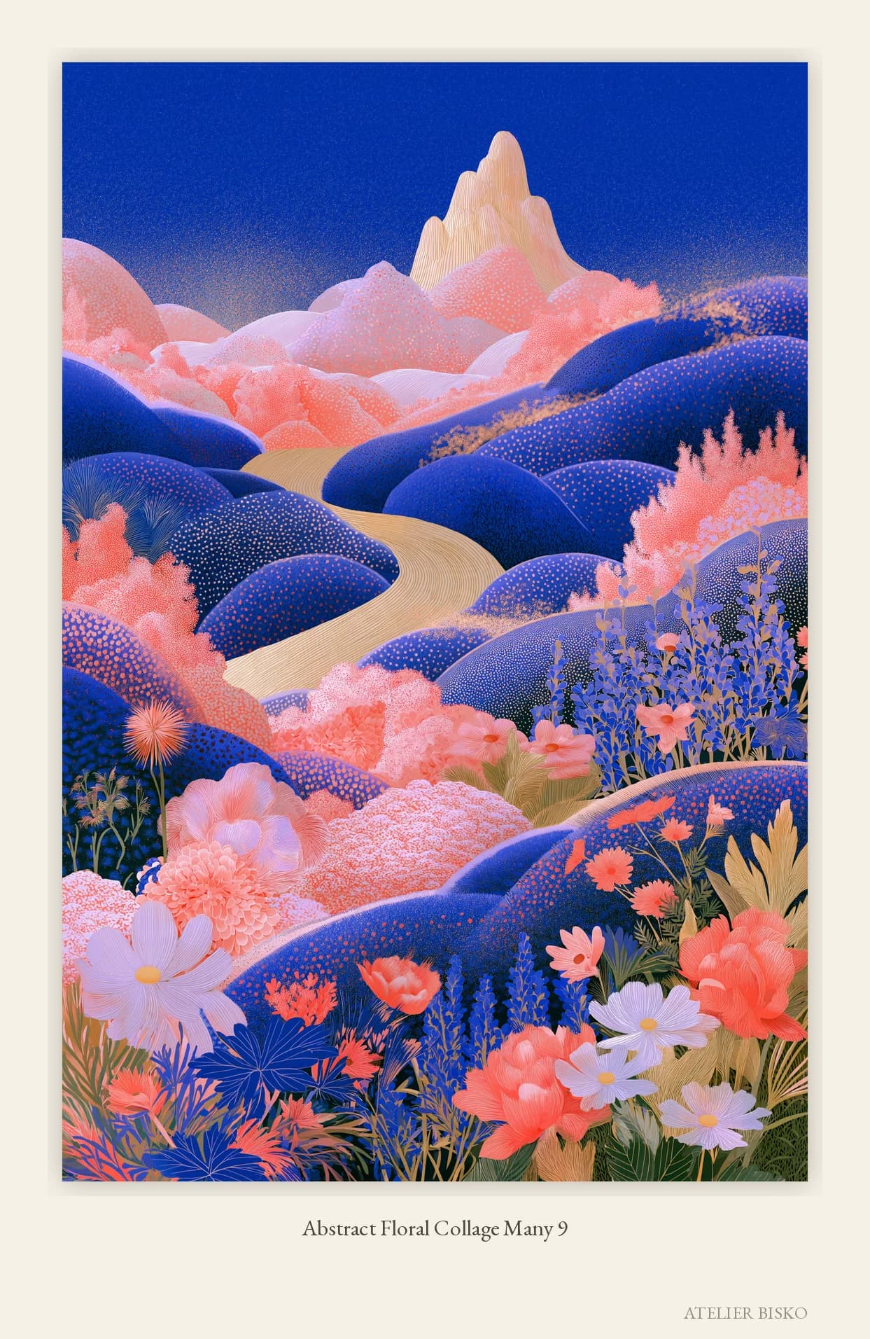 Abstract Floral Collage Many 9