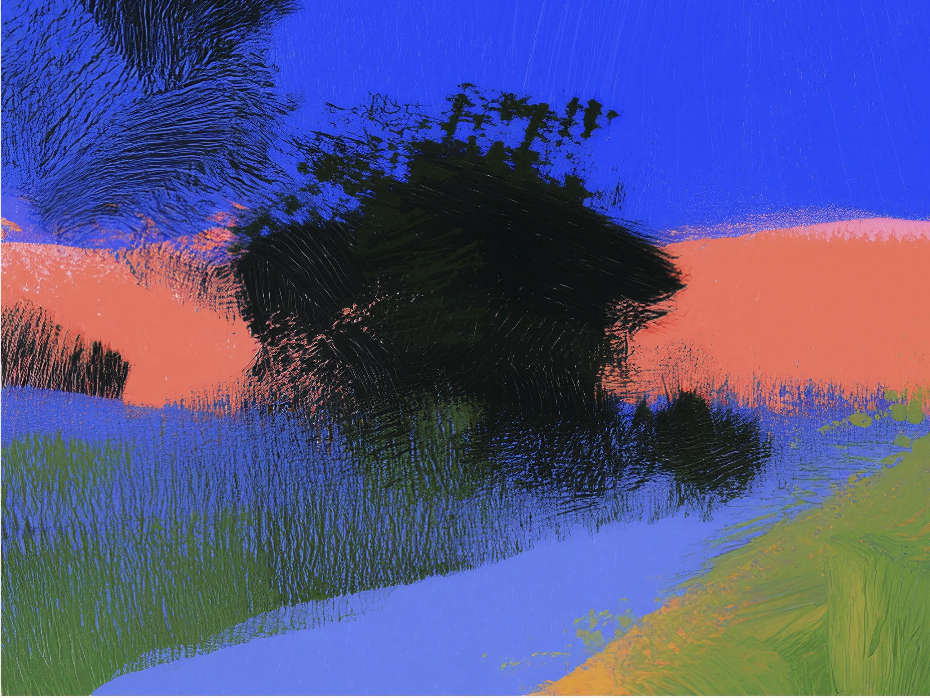 Close-up detail of the Pastel Rural Journey giclée print