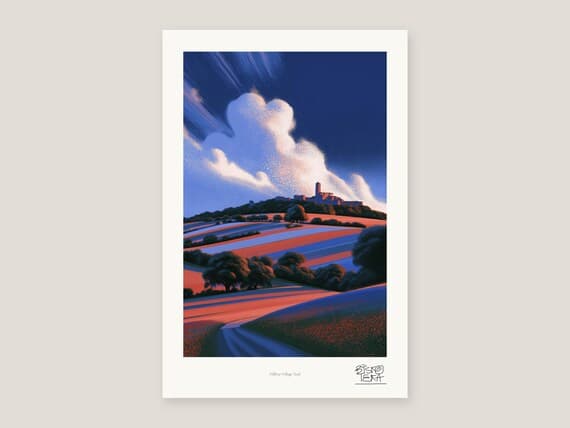 Tuscan Hilltop Village Wall Art Print