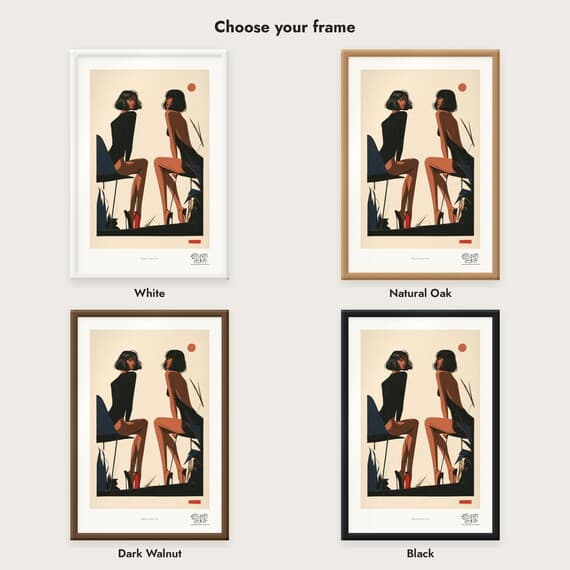 Frame colour comparison for the Negative Space Duo framed print