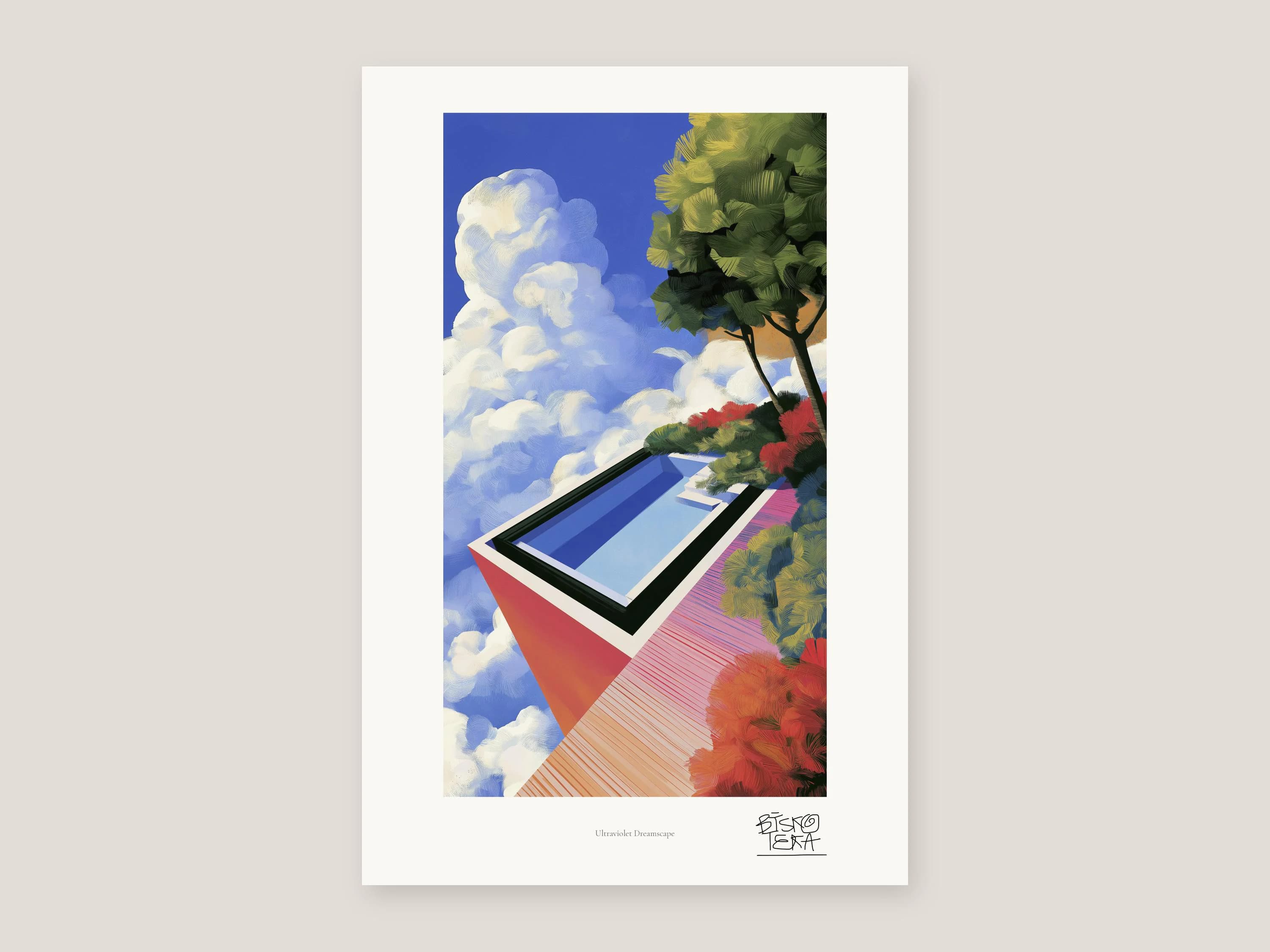 Full view of the Ultraviolet Dreamscape print with its white gallery margin