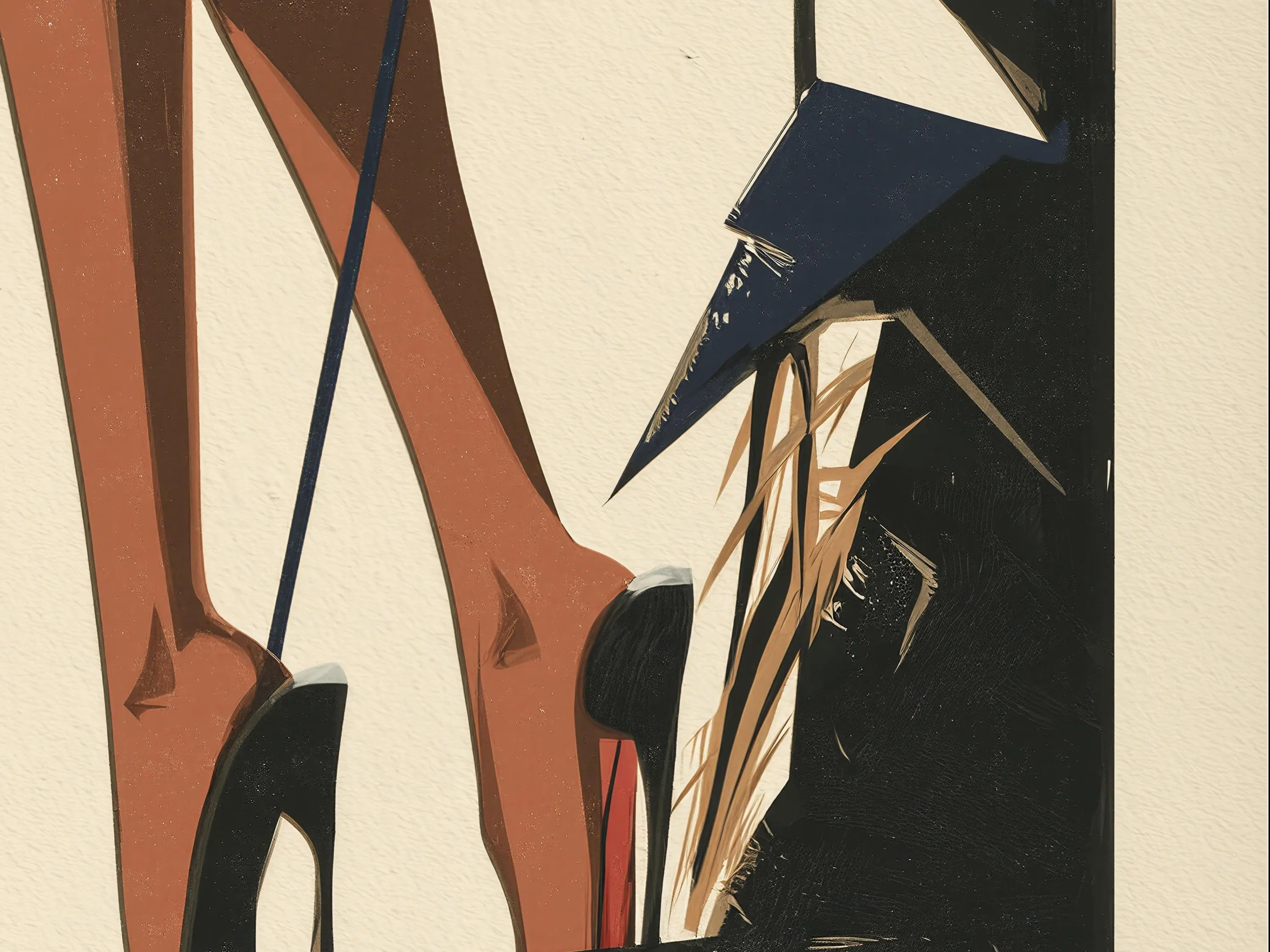 Close-up detail of the Negative Space Duo giclée print