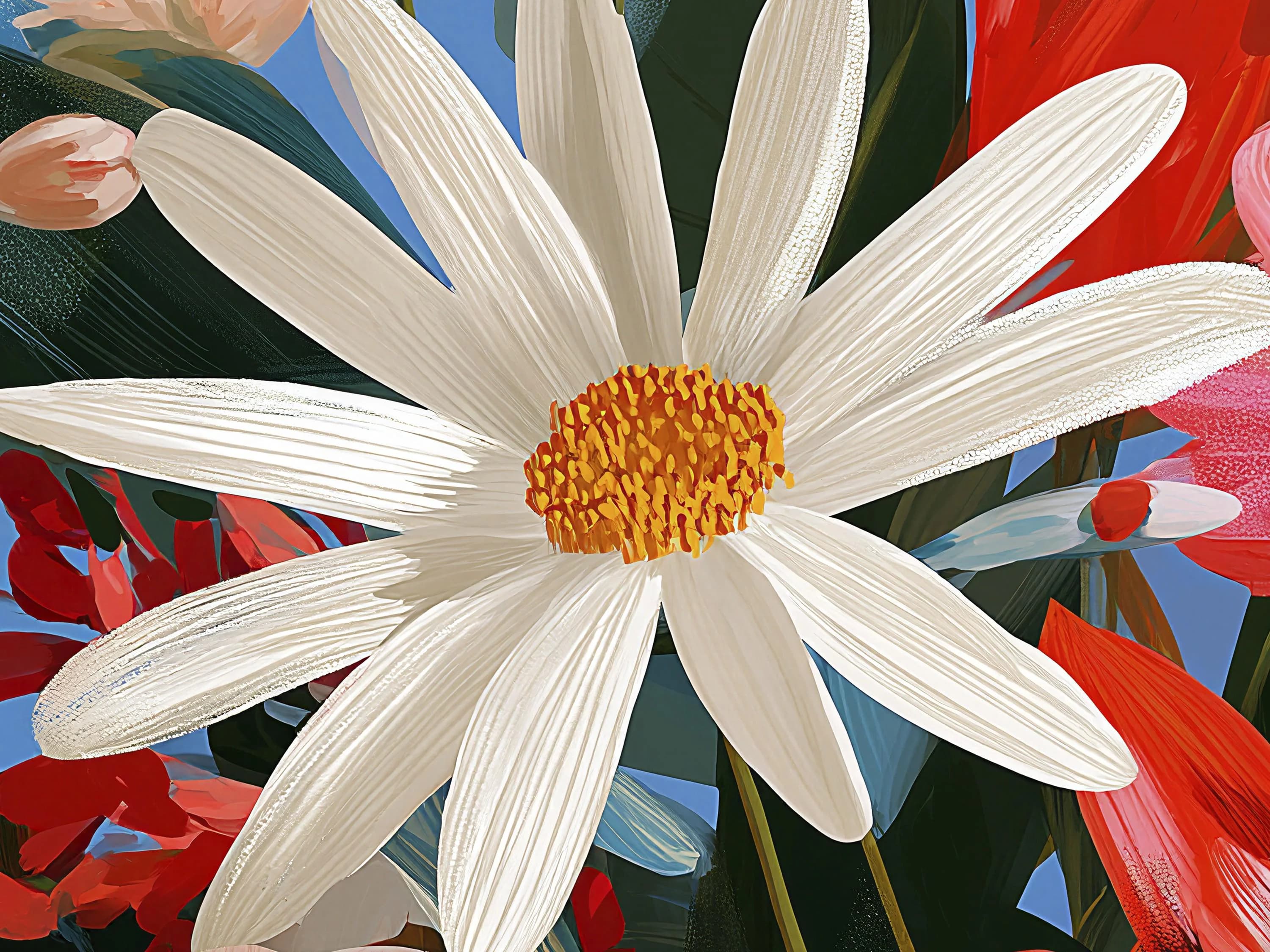 Close-up detail of the Blooming Ceramic Vessel giclée print
