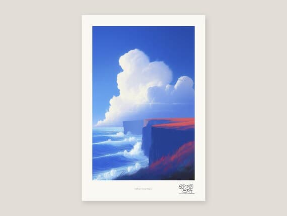 Cliffside Ocean Wall Art Print