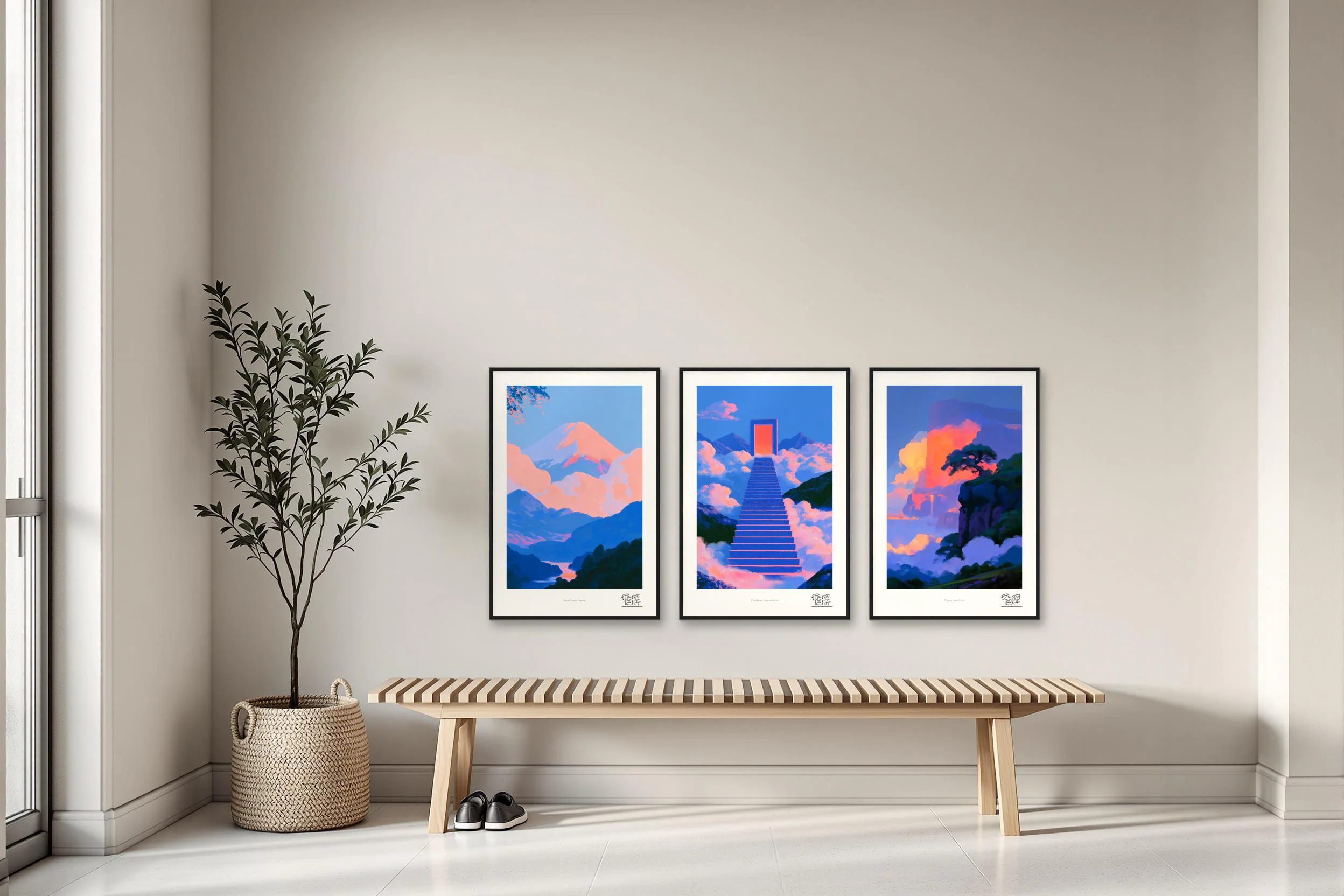 Above the Clouds trio shown together in a hallway