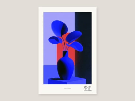 Minimalist Leaf Vase Wall Art Print