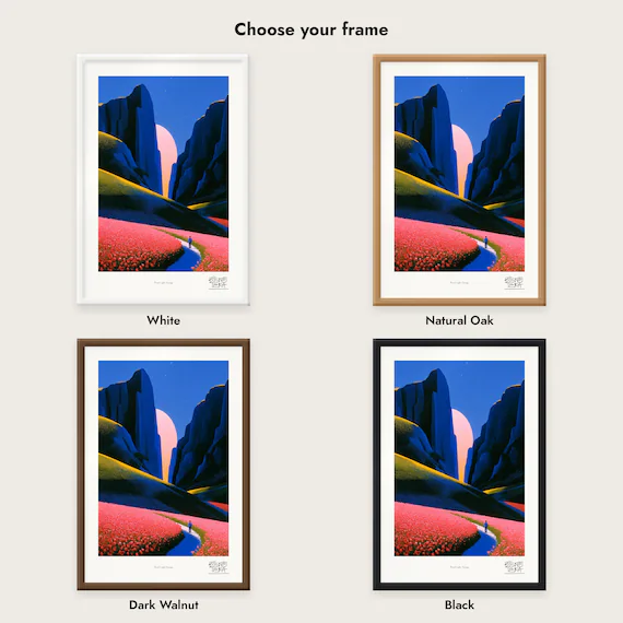 Frame colour comparison for the Floral Light Passage framed print