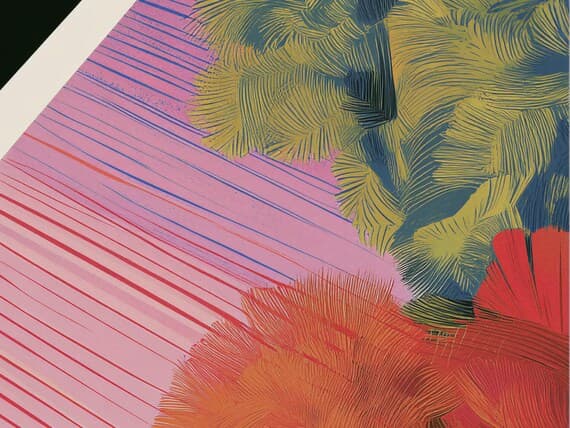 Close-up detail of the Ultraviolet Dreamscape giclée print