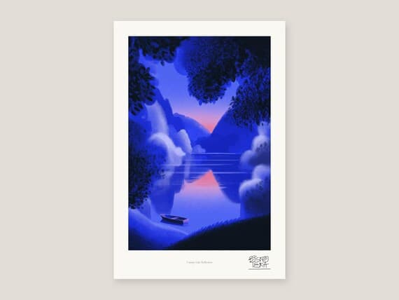 Sunset Lake Wall Art Print
