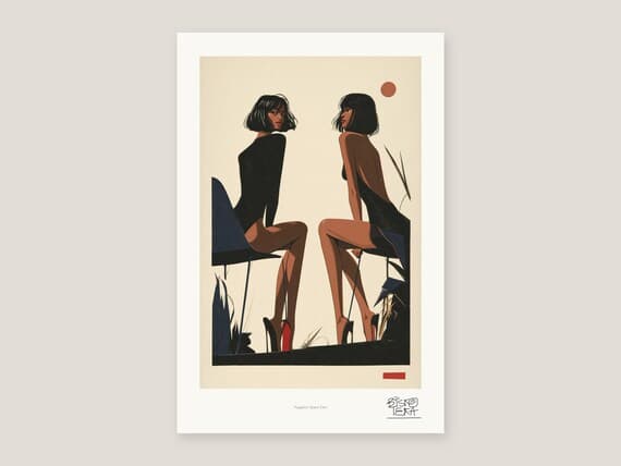 Full view of the Negative Space Duo print with its white gallery margin