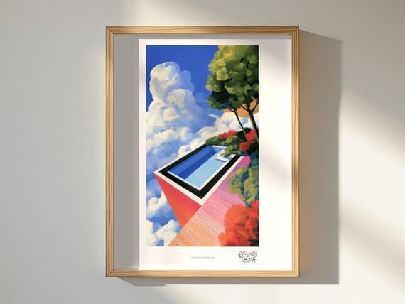 Ultraviolet Dreamscape art print, framed, in a second room setting